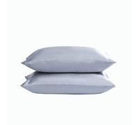 Juwenin Home - Lot de 2 housses d'oreiller en satin de soie de mûrier, doux et pur - pour cheveux et peau - avec fermeture à enveloppe (argenté, standard / 50 x 75 cm)