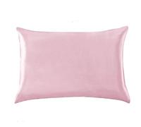 Juwenin Home Taie d'oreiller 100% Soie de mûrier pour Cheveux et Peau avec Fermeture éclair dissimulée sur Le Dessous en Coton Taille Standard 19 Momme Charmeuse (Rose, Standard)