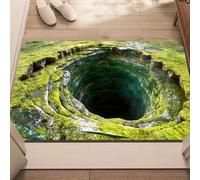 JUXDZISHW A, 80 x 120 cm, paillasson d'entrée intérieur et extérieur, paillasson à illusion d'optique 3D, tapis d'illusion d'optique résistant aux intempéries, tapis d'illusion de fissures au sol