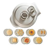 JUXDZISHW A,Machine à Faire des Beignets, Machine à Sandwich à gaufres électrique 7 - en - 1, gâteau à collation de Bande dessinée avec 3 disques antiadhésifs Amovibles interchangeables