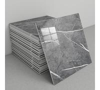 JUXDZISHW B,Rectangle Adhésive Décorative à Carreaux pour Salle de Bains et Cuisine Stickers Carrelage, Motif de Marbre 3D Imperméables Adhésive Décoration, 30x30cm (10Pièces)