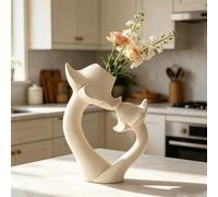 JUXDZISHW ,Blanc,Vases Creux en céramique, Vase décoratif d'intérieur Beige Moderne pour décoration Nordique, vases à Fleurs Ronds esthétiques bohème pour la Maison, la Table Basse, décoration