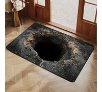 JUXDZISHW I, 50 x 80 cm, paillasson d'entrée intérieur et extérieur, paillasson à illusion d'optique 3D, tapis d'illusion d'optique résistant aux intempéries, tapis d'illusion de fissures au sol