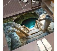 JUXDZISHW J, 60 * 90, Tapis à illusion optique 3D, Tapis 3D, Tapis de zone colorés et tourbillonnants réalistes 3D pour tapis de sol de salon et de chambre à coucher