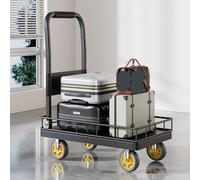 JUXDZISHW Jaune,72cm,Diable Pliable Chariot Convertible Charge 250kg, Chariot de Déménagement de Manutention d'Aluminium, Multi-Position Pliant