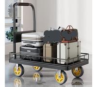 JUXDZISHW Jaune,90cm,Diable Pliable Chariot Convertible Charge 250kg, Chariot de Déménagement de Manutention d'Aluminium, Multi-Position Pliant