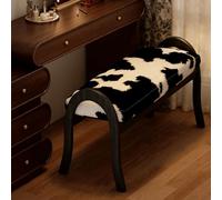 JUXDZISHW Noir,A,Banc en Bois - Meuble d'entrée ou Salle de Bain 80 * 50 * 42 cm, supporte Jusqu'à 250 kg - Banc Pratique et Décoratif pour Rangement, Meuble Salon ou Salle de Bain