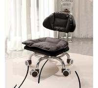 JUXDZISHW Noir,A,Roller Seat PU Cuir Tabouret Bas Rond Roulant Tabouret de Sol avec roulettes universelles pour Home Fitness Sport Pédicure Tabouret
