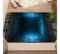 JUXDZISHW O, 100 x 160 cm, paillasson d'entrée intérieur et extérieur, paillasson à illusion d'optique 3D, paillasson toutes saisons, tapis d'illusion d'optique 3D, facile à nettoyer pour patio