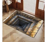 JUXDZISHW O,31,4''*47,2'',Paillasson piège sale, tapis antidérapant lavable en machine, 3D Optical Illusion, Paillasson d'entrée avec microfibre douce absorbant pour chien, entrée, port