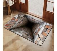 JUXDZISHW R, 50 x 80 cm, paillasson d'entrée intérieur et extérieur, paillasson à illusion d'optique 3D, tapis d'illusion d'optique résistant aux intempéries, tapis d'illusion de fissures au sol