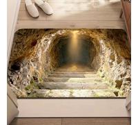 JUXDZISHW R, 80 x 120 cm, paillasson d'entrée intérieur et extérieur, paillasson à illusion d'optique 3D, tapis d'illusion d'optique résistant aux intempéries, tapis d'illusion de fissures au sol