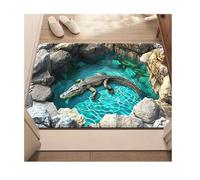 JUXDZISHW Tapis Salon Lavable 3D Illusion d'Optique Rectangle Zone Tapis Vortex Tapis Antidérapant 3D Vortex Illusions d'Optique Tapis de Sol pour Salle à Manger Accueil Chambre Décor,U,40 * 60cm