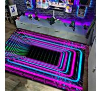 JUXDZISHW Tapis Salon Lavable 3D Illusion d'Optique Rectangle Zone Tapis Vortex Tapis Antidérapant 3D Vortex Illusions d'Optique Tapis de Sol pour Salle à Manger Accueil Chambre Décor,P,80 * 160cm