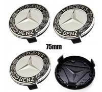 Juxinchang - 4x 75mm Noir Blanc Mercedes Benz Origine Logo Enjoliveurs Centre De Roue Cache Moyeu