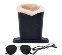 juxouoo Étui De Rangement Doudou Doublé, Porte-Lunettes De Bureau,Support Rempli Intérieur Doux - Pochette Organisatrice Antiraysures En Cuir PU Pour Table De Camping-Car, Dortoir, Salon