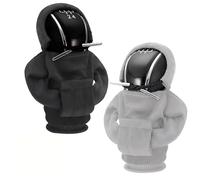 Juxtaposia Lot de 2 pommeaux de levier de vitesse à capuche - Peut être utilisé comme équipement intérieur de voiture - Convient à la plupart des vitesses et véhicules automatiques - Noir et gris