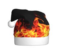 Juxweku Bonnet Noël Adulte Flamme Feu Enfer Chapeau Noel pour Femmes Hommes Peluche Ornements Décoration