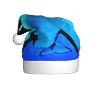 Juxweku Bonnet Noël Adulte Orque et orque nageant Chapeau Noel pour Femmes Hommes Peluche Ornements Décoration