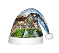 Juxweku Bonnet Noël Enfant L'incroyable Tour Eiffel Chapeau Noel pour Garçons Filles Peluche Ornements Décoration