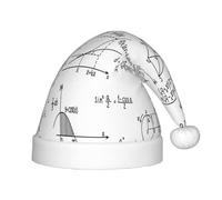 Juxweku Bonnet Noël Enfant Mathématiques Géométrie Formules Sciences Chapeau Noel pour Garçons Filles Peluche Ornements Décoration