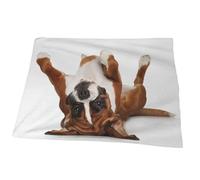 Juxweku Couverture Plaid Chien Boxer Couverture Polaire, Plaid Canapé Lit Flanelle Doux Et Chaud pour Chambre à Coucher Bureau, 125 x 150 cm