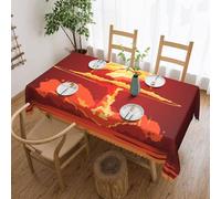 Juxweku Nappe Rectangulaire Explosion nucléaire Boule feu Nuage en Champignon pour Salle à Manger Jardin Fête Mariage Ou Maison, 137x183cm