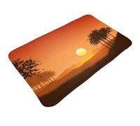 Juxweku Tapis de Bain Arbres Coucher Soleil Ciel Tapis de Douche Antidérapant pour Douche, Salle de Bain, Paillasson, Chambre, 50 x 80 cm