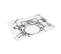 Juxweku Tapis de Bain Musique Drum Rock Jazz Tapis de Douche Antidérapant pour Douche, Salle de Bain, Paillasson, Chambre, 40 x 60 cm