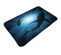Juxweku Tapis de Bain Requins Océan Tapis de Douche Antidérapant pour Douche, Salle de Bain, Paillasson, Chambre, 50 x 80 cm