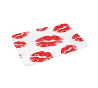 Juxweku Tapis de Bain Rouge à lèvres Lips Mark Kiss Red Tapis de Douche Antidérapant pour Douche, Salle de Bain, Paillasson, Chambre, 40 x 60 cm