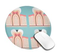 Juxweku Tapis de Souris Anatomie des Dents Dents coupées, Base en Caoutchouc Antidérapant Gaming Tapis de Souris pour Ordinateur Portable