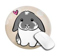 Juxweku Tapis de Souris Lapin Gris et Blanc, Base en Caoutchouc Antidérapant Gaming Tapis de Souris pour Ordinateur Portable