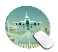 Juxweku Tapis de Souris Piste d'atterrissage d'avion Blanc, Base en Caoutchouc Antidérapant Gaming Tapis de Souris pour Ordinateur Portable