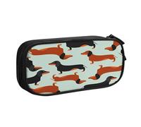Juxweku Trousse Scolaire Chien Teckel Mignon Grande Capacité Trousse à Crayons Organiseur Sac à Crayons pour Garçons Filles étudiants Enfants École