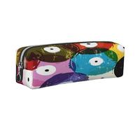 Juxweku Trousse Scolaire Disques vinyles Graffiti Abstrait Trousse à Crayons Organiseur Sac à Crayons pour Garçons Filles étudiants Enfants École