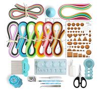 JUYA Kits de Quilling papier avec 960 bandes et 14 Outils (Bleu Outils, Largeur 3mm avoir de colle)