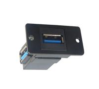JUYAXIN Adaptateur carré encastré USB 3.0 à deux côtés 5 Gbit/s Port de charge Accès avant arrière pour ordinateurs Lecteur externe Port USB Noir Montage sur panneau