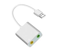 JUYAXIN Adaptateur de carte son USB externe - Convertisseurs de carte son stéréo 3,5 mm - Microphones pour ordinateurs portables de bureau
