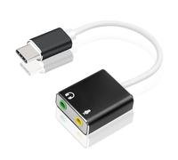 JUYAXIN Adaptateur de carte son USB externe - Convertisseurs de carte son stéréo 3,5 mm - Microphones pour ordinateurs portables de bureau