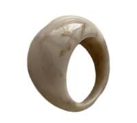 JUYAXIN Bague large en résine lisse brillante avec design incurvé, accessoire confortable pour un usage quotidien et des occasions spéciales en résine pour elle, taille unique, Comme décrit, Comme
