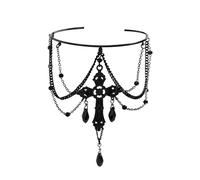 JUYAXIN Bracelet en cristal avec pendentif croix gothique pour les amateurs de mode gothique