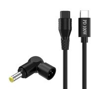 JUYAXIN Câble de charge USB C PD100 W vers 3 broches - Alimentation intelligente - Large compatibilité avec les appareils