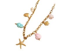 JUYAXIN Chaîne avec pendentif en acier inoxydable sur le thème de la plage - Collier à breloques unique - Convient pour un usage quotidien et une fête, taille unique, Comme décrit