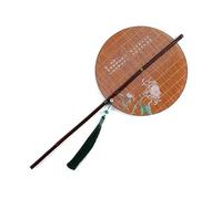 JUYAXIN Éventail chinois pliable rond en bambou pour fête d'anniversaire, mariage, décoration d'intérieur