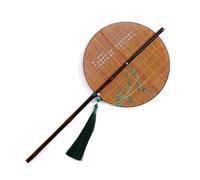 JUYAXIN Éventail chinois pliable rond en bambou pour fête d'anniversaire, mariage, décoration d'intérieur