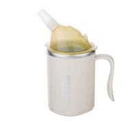 JUYAXIN Gobelet médical antirouille 400 ml Couvercle immunitaire pour personnes âgées et handicapées contre le désir Paille Excellent pour les aliments liquides seuls Action Confortable Rééducation