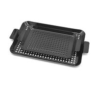 JUYAXIN Grilles en porcelaine pour la distribution de la chaleur - Réduction des éclaboussures - Construction robuste - Pour camping, barbecue familial, barbecue portable - Noir