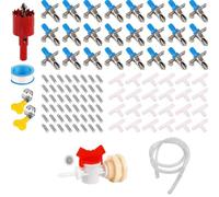 JUYAXIN Kit d'arrosage étanche pour cage d'animaux domestiques - Systèmes d'eau galvanisés - Tétons en bec de canard avec joints en T pour petits animaux d'élevage, lapins, , abreuvoirs