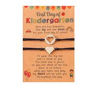 JUYAXIN Lot de 2 bracelets en forme de cœur pour la rentrée scolaire, cadeau de premier jour de bracelet, bijoux W Back to Boy